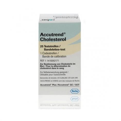 Roche Accutrend Cholesterol Test Strips,Cholesterol Strips,25/Pack,5213312160