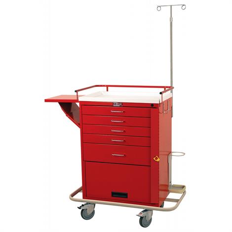 Harloff Classic Line Five Drawer Emergency Cart With Bottom Compartment,Yellow,Each,6403-YL