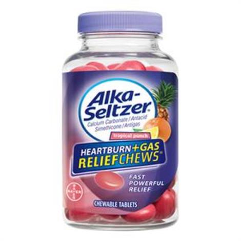 Bayer Alka Seltzer Heartburn Plus Gas Relief Chews Tablet,Tropical Punch,32 Count,Each,16500557968