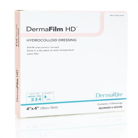 DermaRite DermaFilm Hydrocolloid Wound Dressing,HD Dressing 6" X 6",Each,33660