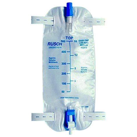 Rusch EasyTap Leg Bag With Flip Drain Valve And Strap,1000ml/32oz,Large,48/Pack,452932