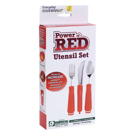 Essential Medical Power of Red Utensils,Set of 3,Each,L5045