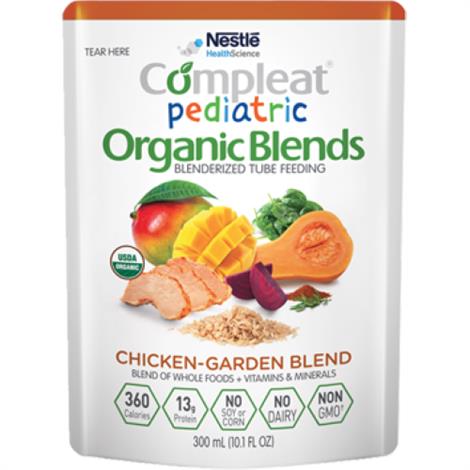 Nestle Compleat Organic Paediatric Chicken Garden Blend Tube Feedingal ,10.1 oz,24/Pack,4390084642