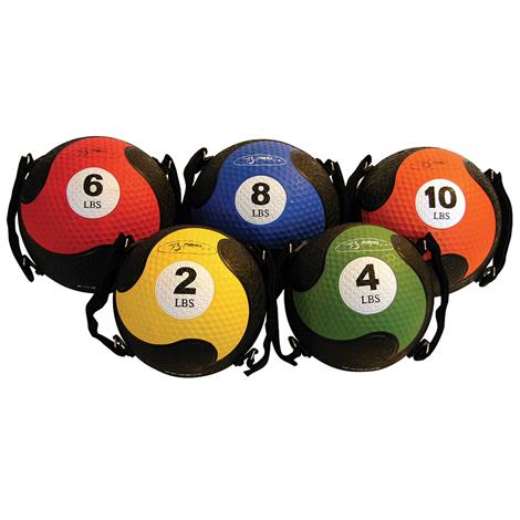 FitBALL MedBalls with Strap,Blue,8lb,9",Each,FBMEDST8