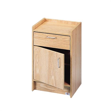 Hausmann Stationary Bedside Cabinet,Natural Oak,Each,9018-10-346