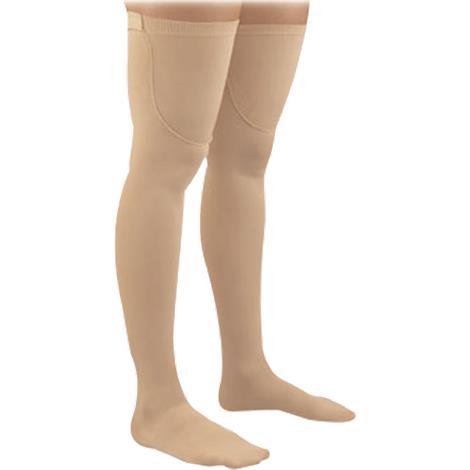 FLA Activa Anti-Embolism Closed Toe Thigh High 18mmHg Stockings,Large,White,Pair,H5413