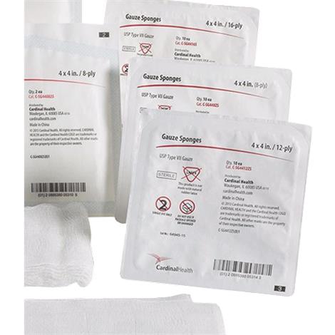 Cardinal Health Premium Sterile USP Type VII Woven Gauze Sponges,4" x 8",12-Ply,25/Pack,20Pk/Case,C-SG4812S