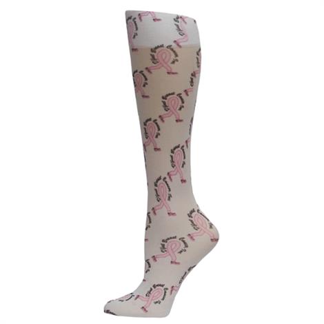 Complete Medical DFeet Breast Cancer Knee High Compression Socks,15-20mmHg,Pair,BJ255211