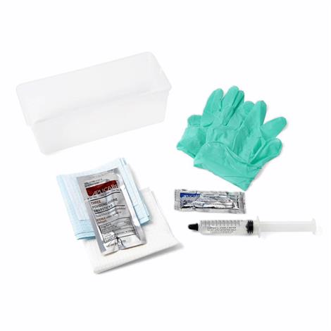 Medline Foley Catheter Insertion Tray,Peel-Lid Tray,30ml Syringe,BZK Swabs,Vinyl Gloves,20/Case,DYNC1814