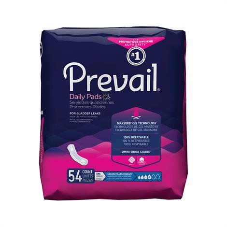 Prevail Bladder Control Pads - Moderate Absorbency,Pad Length: 11",54/Pack,PV-914-2