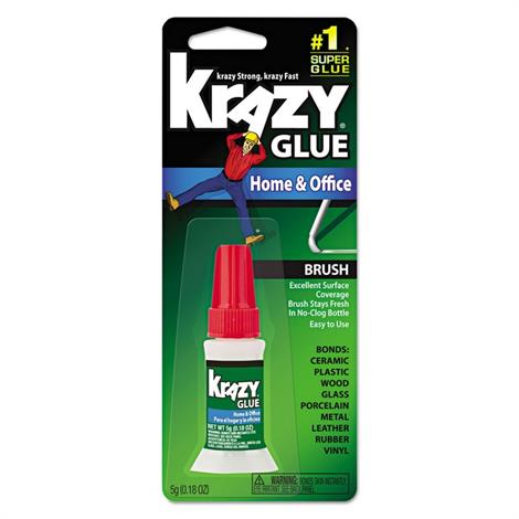 Krazy Glue All Purpose Brush-On Krazy Glue,0.1oz, Dries Clear,Each,EPIKG94548R