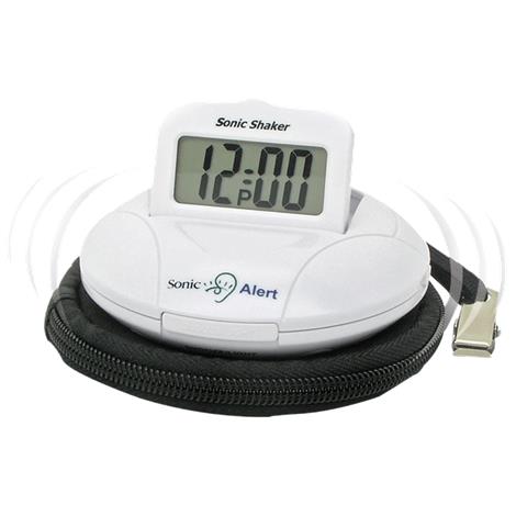 Sonic Shaker Vibrating Travel Alarm Clock,3-3/4" Diameter,Black,Each,SBP100