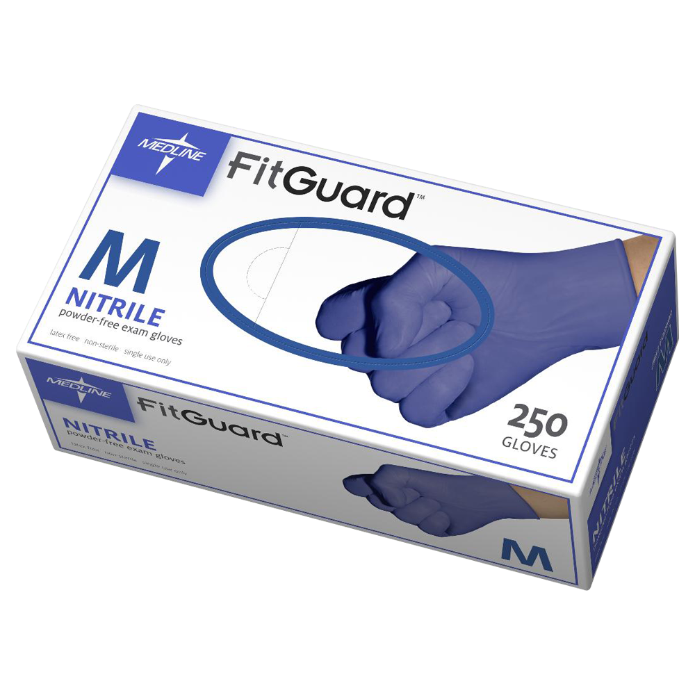 Medline FitGuard Powder-Free Nitrile Exam Gloves