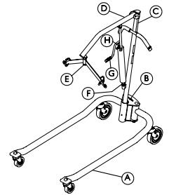 Invacare Hydraulic Manual Patient Lift Parts