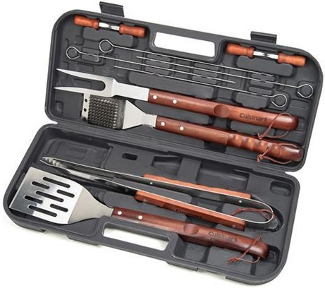 Cuisinart 12 Piece Wooden Handle Grill Tool Set