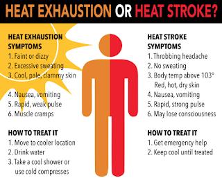 Heat Stroke Heat Exhaustion Chart