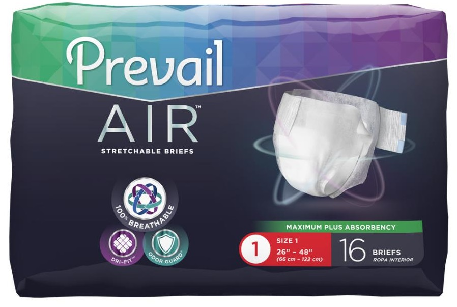 Prevail Air Stretchable Briefs - Maximum Plus Absorbency