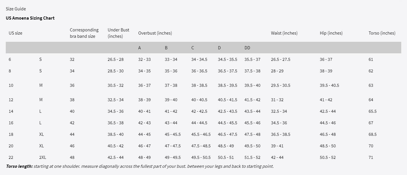 Gown Size Chart